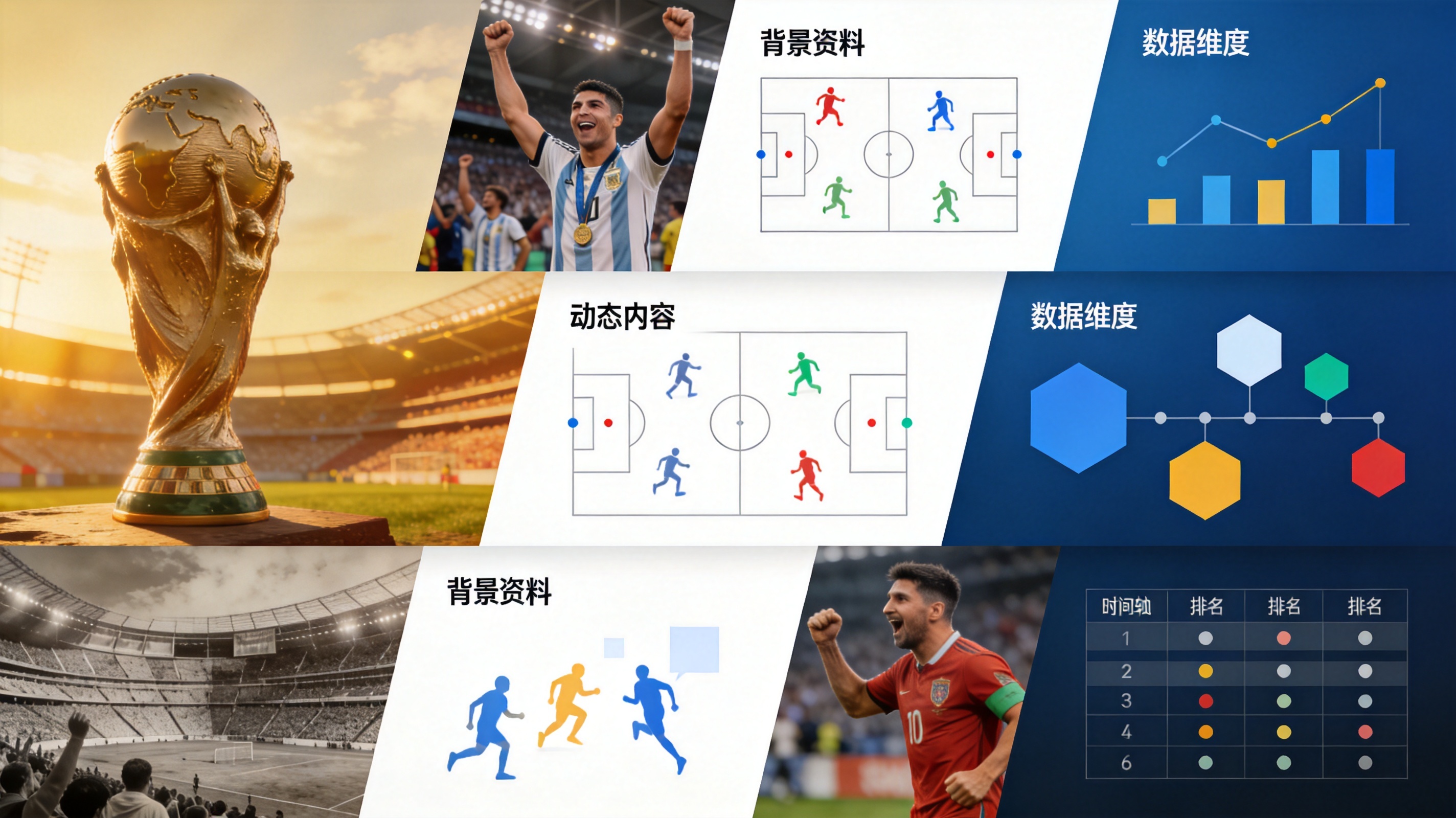 世界杯专题模块配图，世界杯主题资料与球队信息归档展示